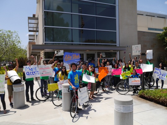 Cal Poly students call for more transit access, and bikeable, walkable streets near campus. 