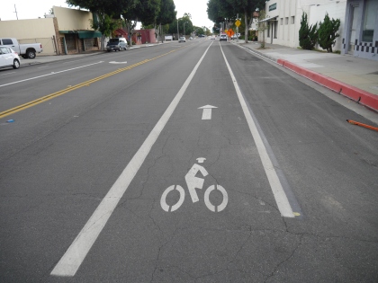 First Av. bike lane to Gold Line in Arcadia.